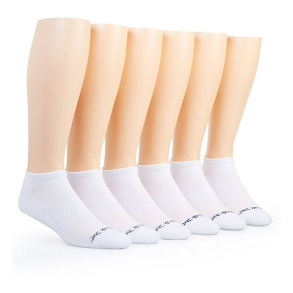 Men's Reebok LC01002 Low Cut Basic Socks - 6 Pack (White O/S)