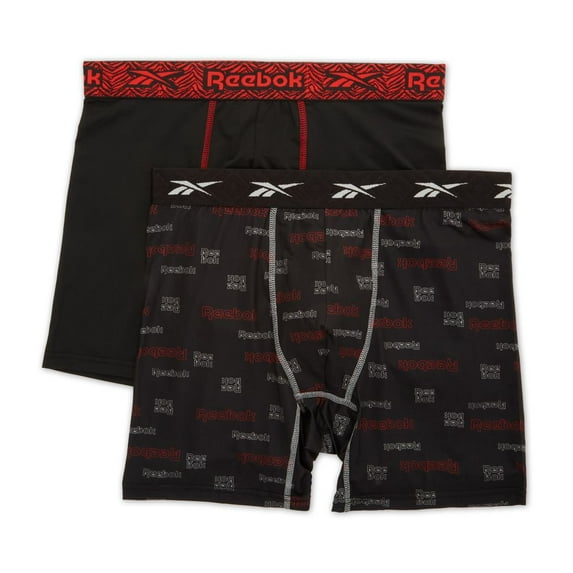 Men's Reebok RVM223 Cooling Performance Boxer Brief - 2 Pack (Chinese Red/Black XL)