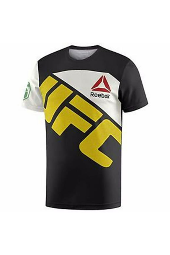 Men's Reebok UFC Fight Knit Jose Aldo Jersey Black / Chalk ah7922