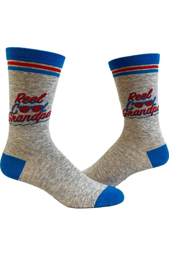 Men's Reel Cool Grandpa Socks Funny Fishing Lover Father's Day Gift Novelty Footwear for Grandpa