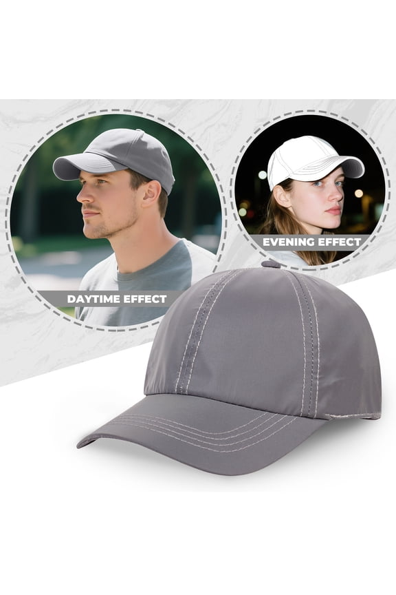 Men's Reflective Bucket Hat Fluorescent Night Cap Hip Hop Sun Shade Hat for Outdoor Party Cycling Casual Wear