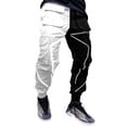 thumbnail image 1 of Men's Reflective Cargo Pants - Drawstring Waist for Nighttime Outings & Streetwear Light Gray L, 1 of 3