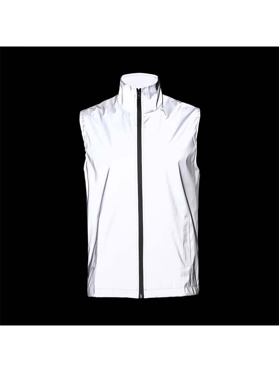 Men's Reflective Cycling Jacket Thin & Lightweight Rain Coat Windbreaker Night Safety Nylon Spandex Breathable Running Jogging Biking Outdoor Workout Sports | Zenithor,Gray M