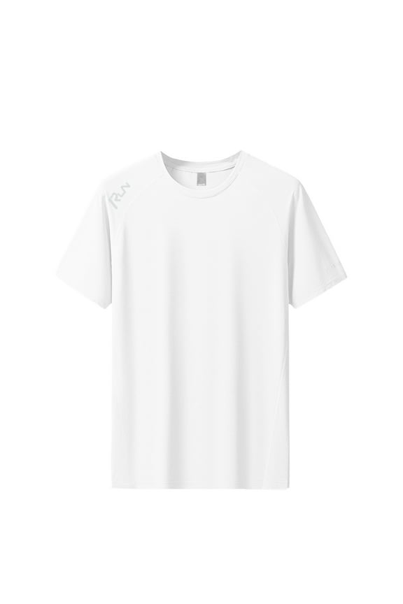 Men's Reflective Print Quick Dry Ice Silk T-Shirt - Sports & Casual Wear, Stay Cool Dry, Visibility Enhanced for Low Light