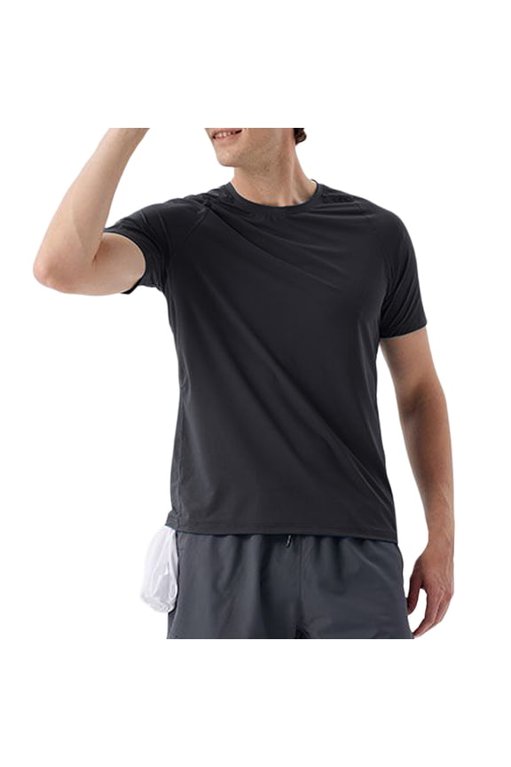 Men's Reflective Printed Short Sleeve Jacket Outdoor Sports Running and Fitness Clothing