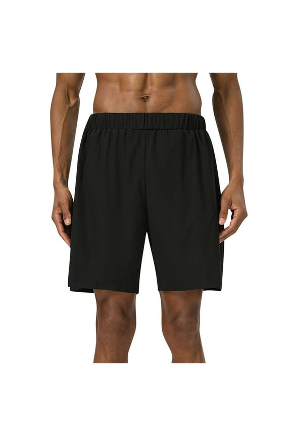 Men's Reflective Running Shorts 9" Inseam Summer Quick Dry Performance Above Knee Length Short Pants for Workout & Fitness Training with 3 Back Pockets