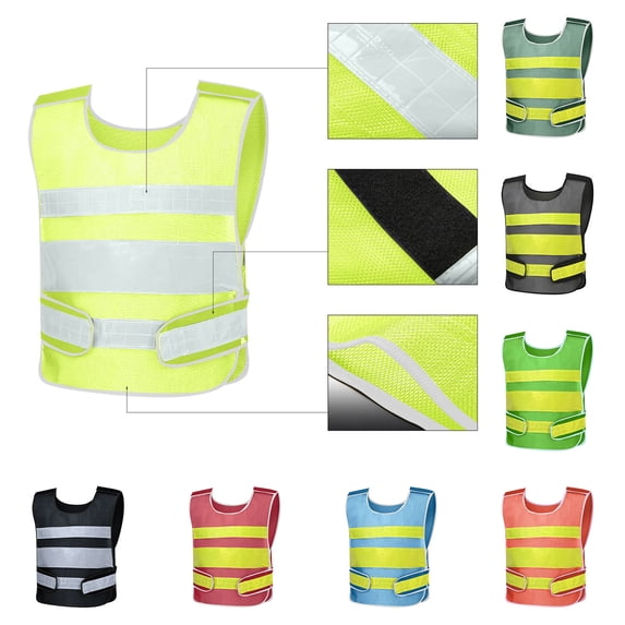 Men's Reflective Safety Tank Top Construction Work Protective Sleeveless Vest High Visibility Hatless Outdoor Night Polyester | JASKFLY,Black Free Size