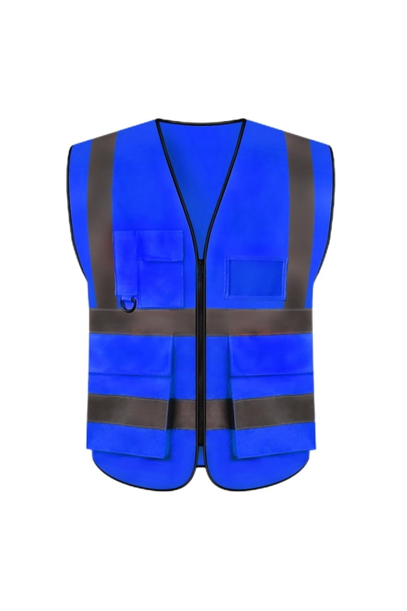 Men's Reflective Tank Top with Multi Pocket Construction Work Vest Lightweight Casual Outdoor Coat for Hiking Fishing Hunting Polyester Protective Gear