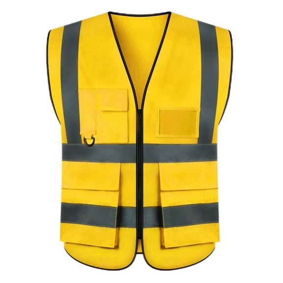 Men's Reflective Tank Top with Multi Pocket Construction Work Vest Lightweight Casual Outdoor Coat for Hiking Fishing Hunting Polyester Protective Gear