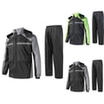 thumbnail image 1 of Men's Reflective Waterproof Rain Suit Hooded Rain Jacket and Pants for Motorcycle Riding, Cycling & Outdoor Work, 1 of 7