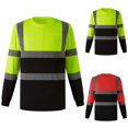 thumbnail image 1 of Men's Reflective Work Shirt Long Sleeve Breathable Wicking High Visibility Performance Tee for Active Duty, 1 of 4