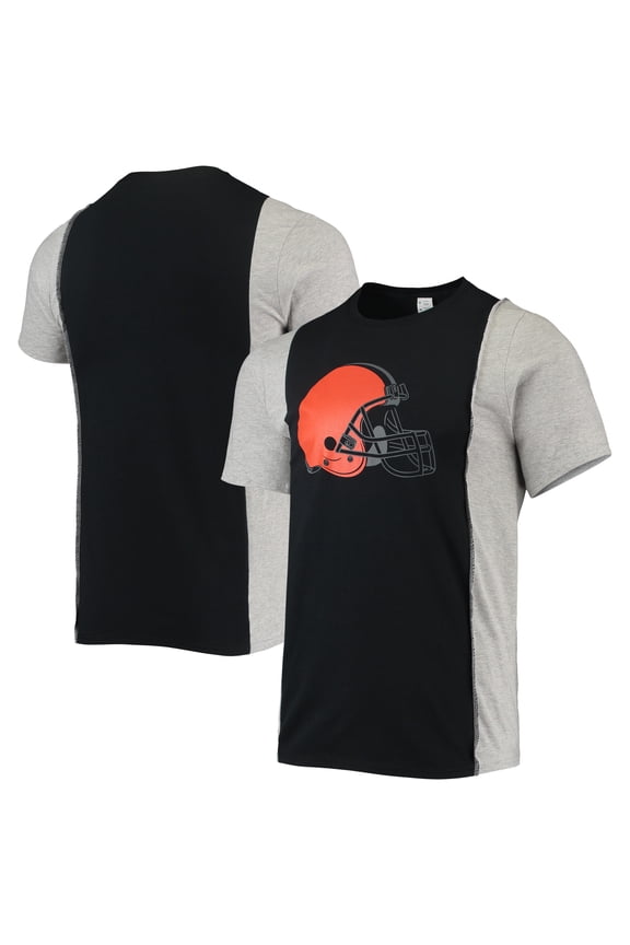 Men's Refried Apparel Black/Heathered Gray Cleveland Browns Sustainable Split T-Shirt