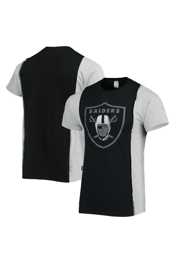 Men's Refried Apparel Black/Heathered Gray Las Vegas Raiders Sustainable Split T-Shirt