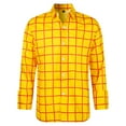 thumbnail image 1 of Men's Regular Business Cardigan Slim Fit Cotton Long Sleeved Plaid Shirt, 1 of 2