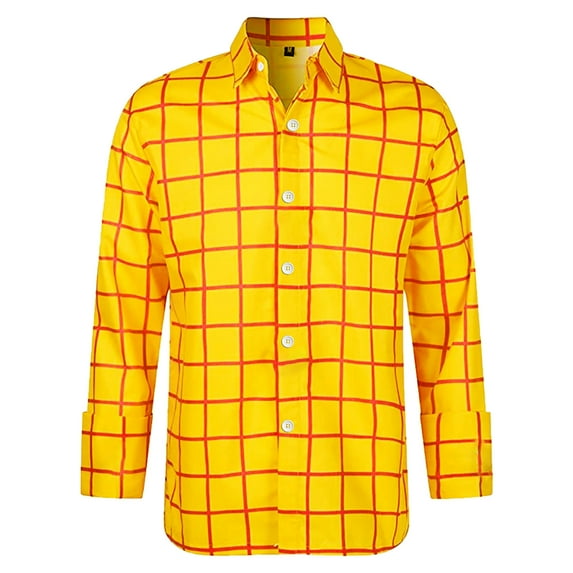Men's Regular Business Cardigan Slim Fit Cotton Long Sleeved Plaid Shirt