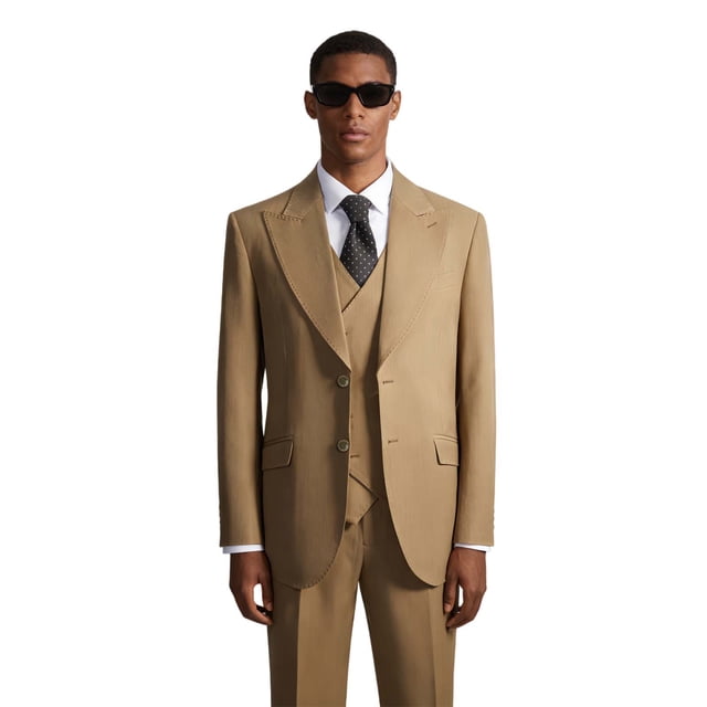 Men's Regular Fit 3 Piece Double Breasted Suit: Groom & Business Essential (Jacket+Vest+Pants)