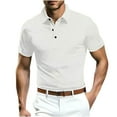 thumbnail image 1 of ZQUUVOU Men's Regular Fit Casual Shirts Business Solid Color Short Sleeve Button Down Shirts Collar Summer Beach Shirts B-White, 1 of 3