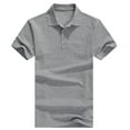 thumbnail image 1 of Men's Regular-Fit Cotton Short Sleeve Jersey Casual Plain Polo Shirt Gray M, 1 of 1