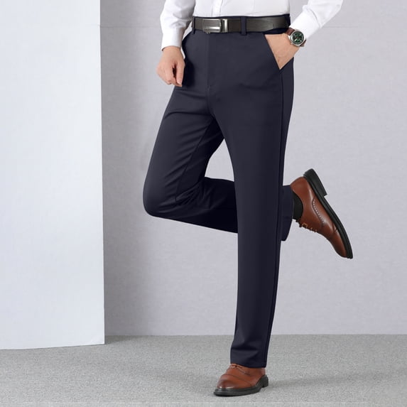 Men's Regular Fit Dress Pants Casual Business Stretch Pants for Men,Size S-4XL