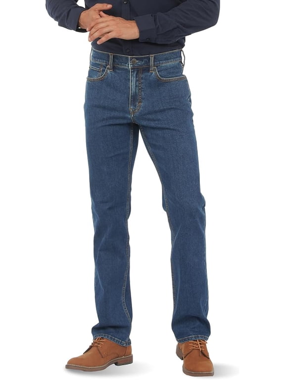 Men's Regular Fit Flex Jeans Comfort Straight Jeans (Light Blue, 40W x 30L)