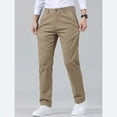 thumbnail image 1 of Men's Regular Fit Khaki Chino Pants, Straight Leg Casual Work Trousers with Pockets, 1 of 5