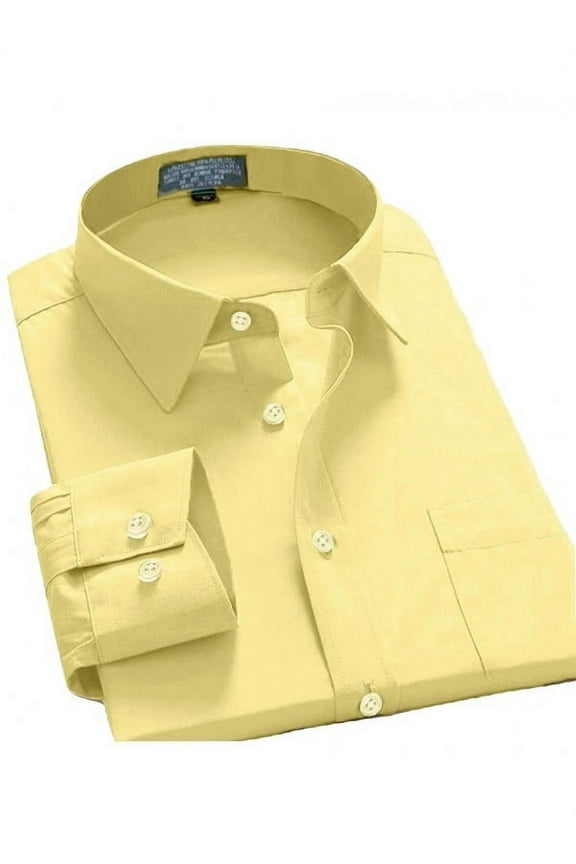 Men's Regular Fit Long Sleeve Button Down Dress Shirt