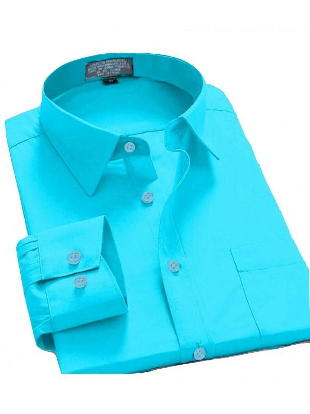Basic Shirts Men's Regular Fit Long Sleeve Button Down Dress Shirt, Size: 16-16, Blue Basic Shirts Men's Regular Fit Long Sleeve Button Down Dress Shirt, Size: 16-16, Blue