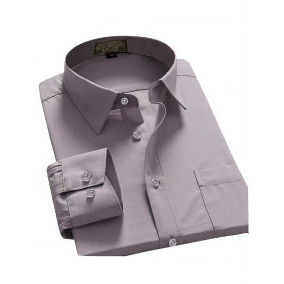 Men's Regular Fit Long Sleeve Button Down Dress Shirt