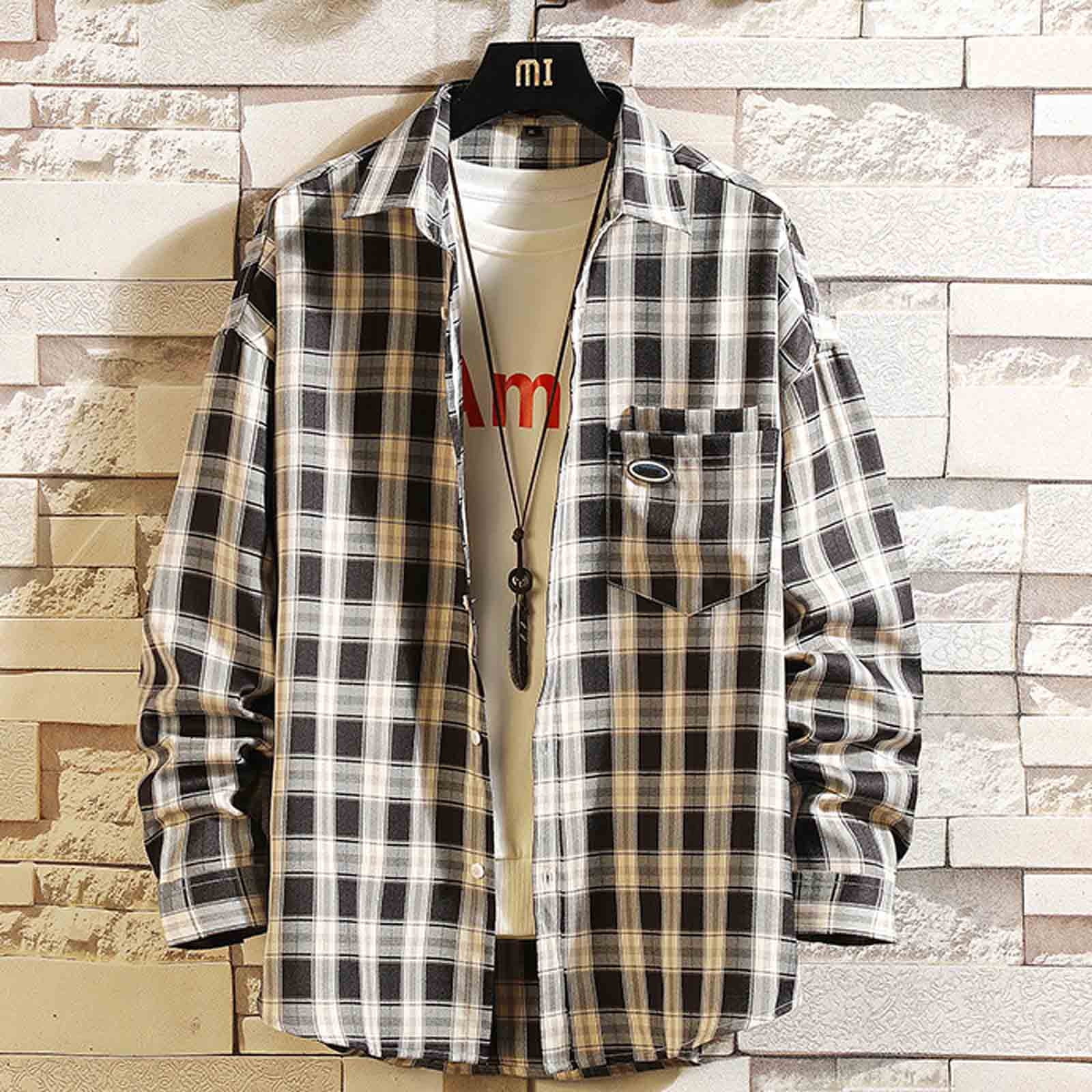 Men's Plaid Flannel Shirt - Regular Fit, Button-Down, Long Sleeve, Casual & Work