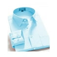 thumbnail image 1 of Men's Regular Fit Long Sleeve French Cuff One Pocket Dress Shirt In Light Blue, 1 of 1