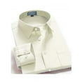 thumbnail image 1 of Men's Regular Fit Long Sleeve French Cuff One Pocket Dress Shirt Off White, 1 of 1