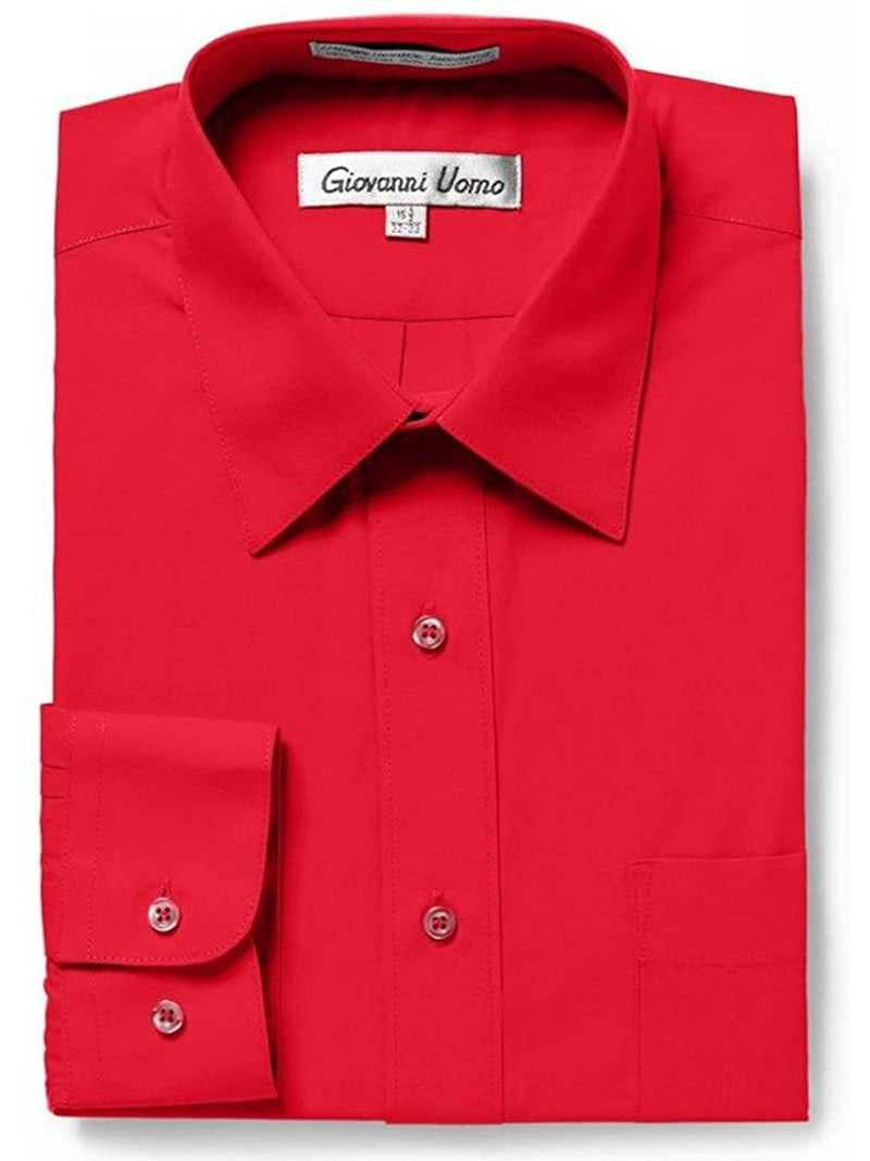 Gentlemens Collection Mens Dress Shirts - Regular Fit Long Sleeve Solid  Dress Shirt - Best Dress Shirts for Men - Walmart.com