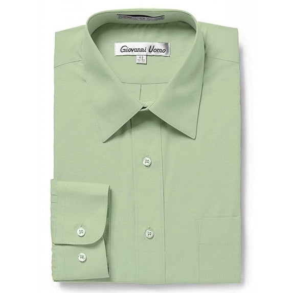 Men's Regular Fit Long Sleeve Solid Dress Shirt