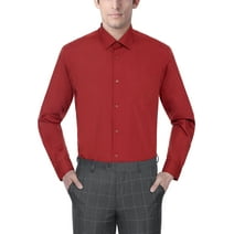 Men's Regular Fit Long Sleeve Solid Dress Shirt
