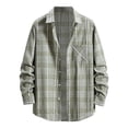 thumbnail image 1 of Men's Regular Fit Plaid Flannel Shirts Button Down Shirts Long Sleeve Cuffed Shirts  Lightweight Fall Jackets Mint Green XL, 1 of 5