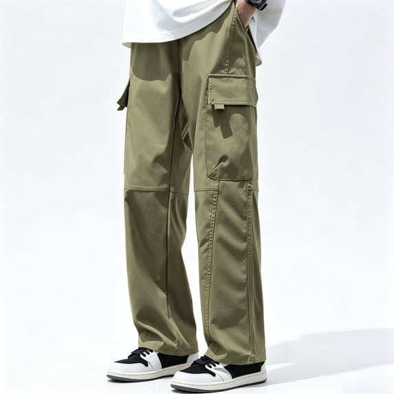 Men's Regular Fit Stretch Cargo Pants Outdoor Daily Wear Durable Fabric Utility Pockets S-XL