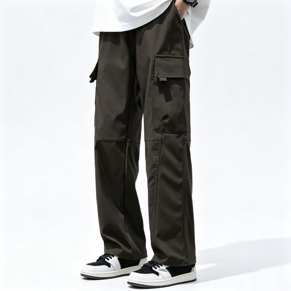 Men's Regular Fit Stretch Cargo Pants Outdoor Daily Wear Durable Fabric Utility Pockets S-XL