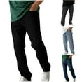 thumbnail image 1 of Men's Regular Fit Stretch Jeans Straight Leg Mid Rise Classic Comfort Flex Denim Pants Light Blue, 1 of 6