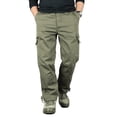 thumbnail image 1 of Men's Regular Fit Stretch Twill Cargo Pants, Zipper Multi Pocket Outdoor Utility Trousers, 1 of 8