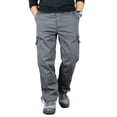 thumbnail image 1 of Men's Regular Fit Stretch Twill Cargo Pants, Zipper Multi Pocket Outdoor Utility Trousers, 1 of 8