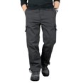 thumbnail image 1 of Men's Regular Fit Stretch Twill Cargo Pants, Zipper Multi Pocket Outdoor Utility Trousers, 1 of 8