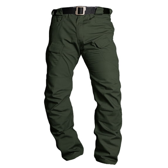 Men's Regular Stretch Twill Straight Leg Utility Pants with Multiple Secure Zipper Pockets