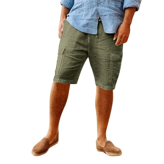 Men's Relaxed Fit Cargo Pant Shorts Cargo Pants With Stretch Solid Army Green M