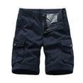 thumbnail image 1 of Men's Relaxed Fit Cargo Pant Shorts Cargo Pants With Stretch Solid Navy M, 1 of 3