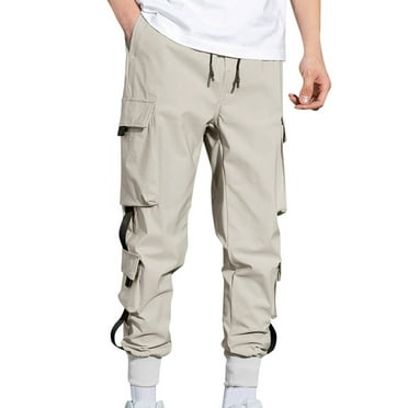 Men's Relaxed Fit Cargo Pants Cargo Pant With Stretch Solid Khaki M