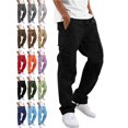 thumbnail image 1 of Men's Relaxed Fit Cargo Pants Straight Leg Elastic Waist Drawstring Multiple Pockets Durable Spring Fall Pants, 1 of 9