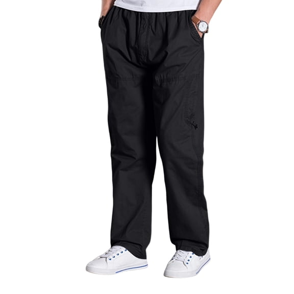 Men's Relaxed Fit Cargo Pants for Casual Leisure & Everyday Wear Black 2XL