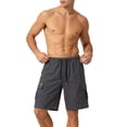 thumbnail image 1 of Men's Relaxed Fit Cargo Shorts, Elastic Drawstring Waist Shorts with Multi-Pockets and Quick Dry Fabric Outdoor Hiking Dark Gray XXL, 1 of 5