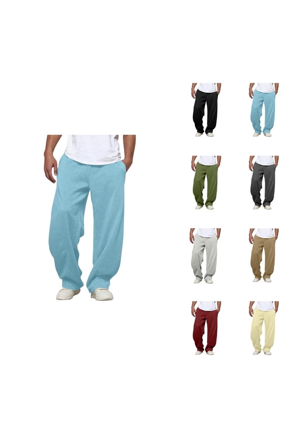 Men's Relaxed Fit Casual Dress Pants with Pleated Front, Expandable Waist, Side Pockets, Soft Comfortable Fabric