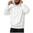 thumbnail image 1 of Men's Relaxed Fit Hooded Sweatshirt Drawstring Long Sleeve Casual Pullover Hoodie with Front Pocket, 1 of 6